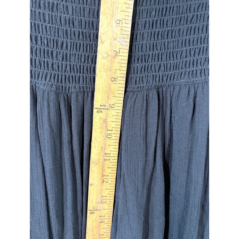 Justify Black Smocked Strapless Maxi Dress XL Tube Embroidery Lace Resort wear - Picture 8 of 8